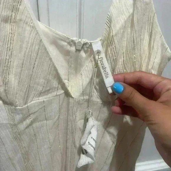 NWT FLORABELLA cream and gold strip dress size small - Picture 6 of 7